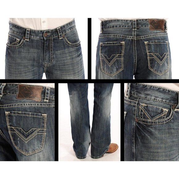 Rock & Roll Cowboy Jeans Mens Rock Roll Cowboy Jeans Medium Wash